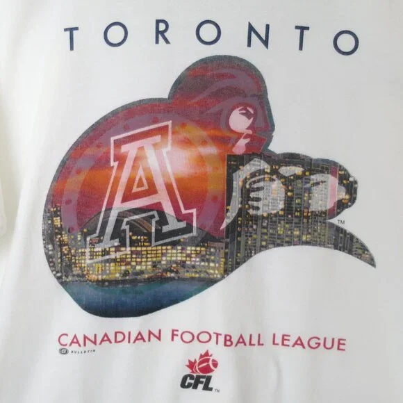 Vintage 90s CFL Toronto Argos T-shirt Size L - Picture 2 of 8